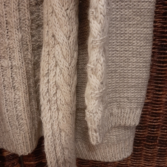 Yigal Azrouel Mohair Wool Cardigan Sweater Medium Cable Knit Fisherman Chunky - Picture 3 of 9